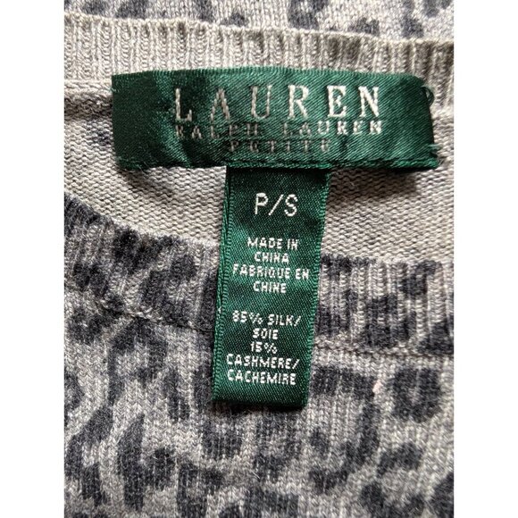 Lauren Ralph Lauren Womens Leopard Print Silk & Cashmere Sweater P/S - Picture 4 of 7